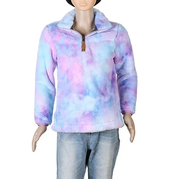 tie dye sherpa pullover wholesale