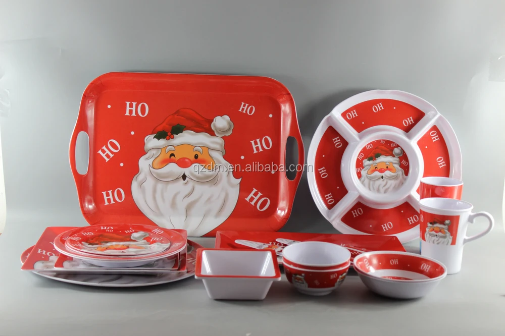 2015 Hot Sale Christmas Melamine Dinner Set