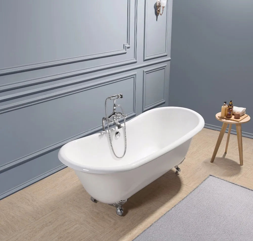 Gold Enameled Cast Iron Bathtub With Pedestal For Sale Buy Deep Cast