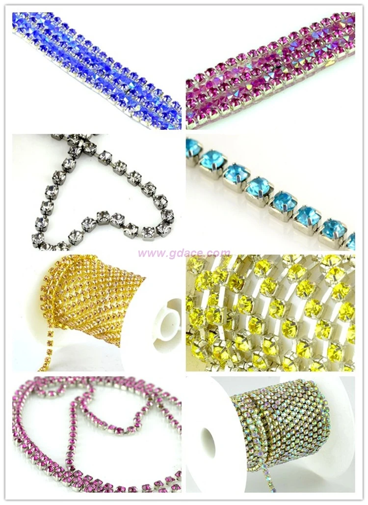 Top quality eco-friendly hand-made crystal cup chain , Chain crystal trims cup Chain for Wedding Cake Decoration