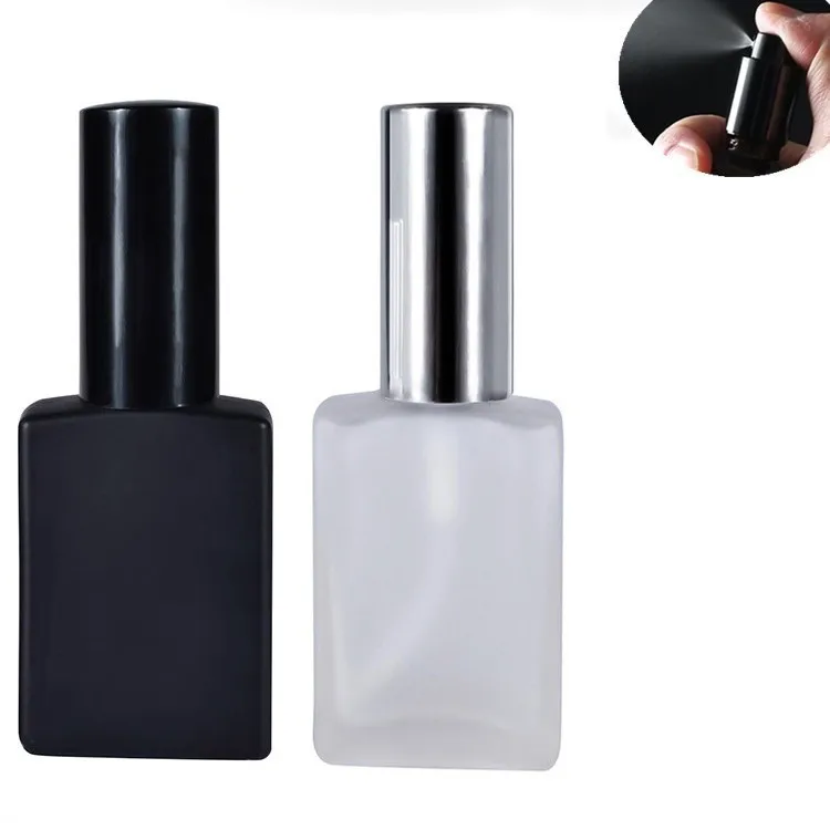 Download Mist Spray Atomizer Frosted Clear Black 30ml 50ml 100ml Square Rectangle Glass Perfume Bottle ...