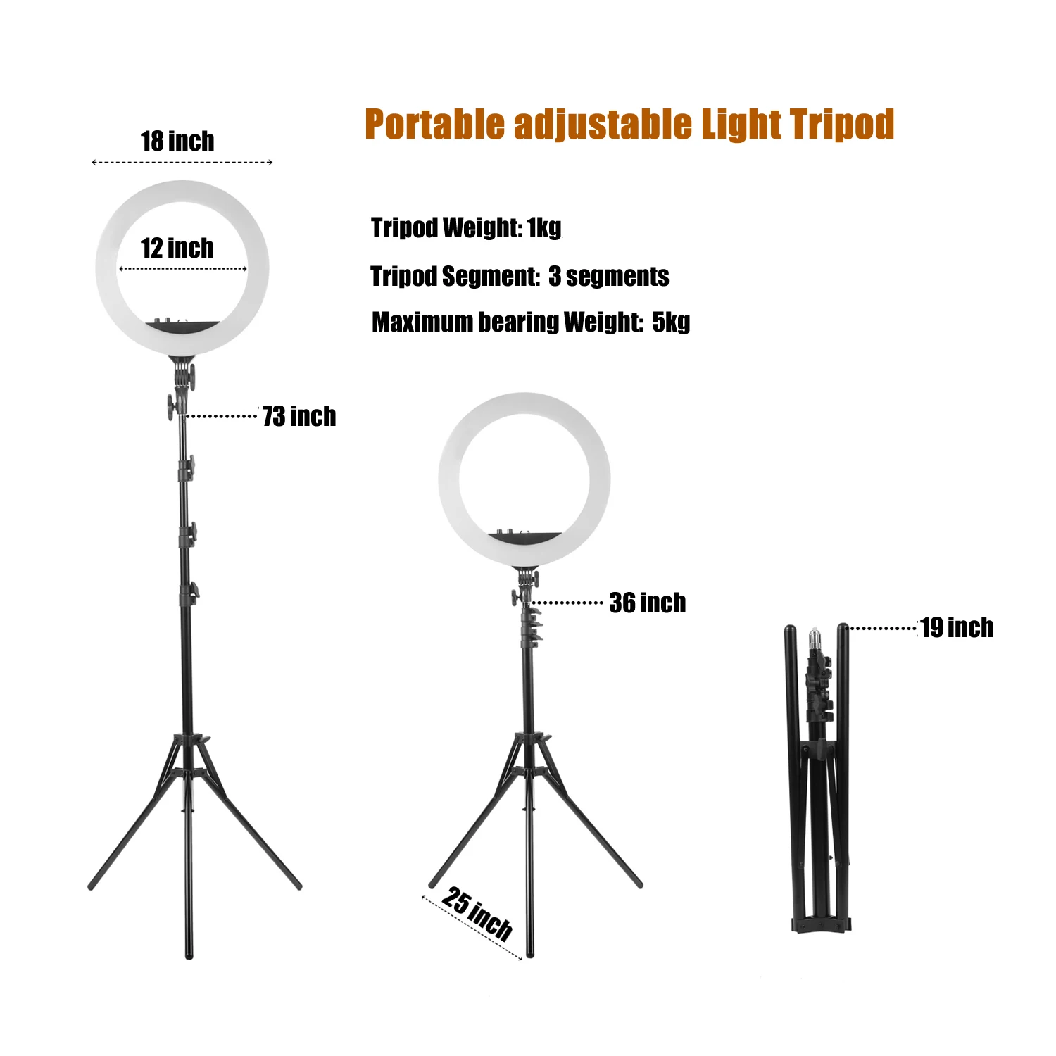 18" Led Ring Light Dimmable 32005600k Photography Led Selfie Ring