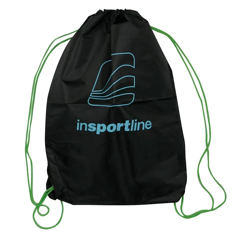 Oem 210d Foldable Black Nylon Drawstring Bag With Green Cords - Buy ...
