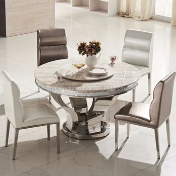 Round Shape Modern Stainless Steel Marble Dining Table Chair In Round Shape Modern Stainless Steel Marble Dining Table Chair In Malaysia Dh 824