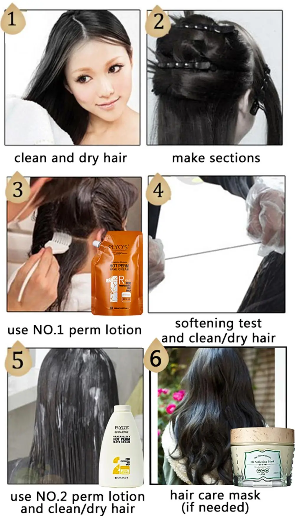 Ceramic Hair Perm Brands Long Duration wave Lotion Hair Perm