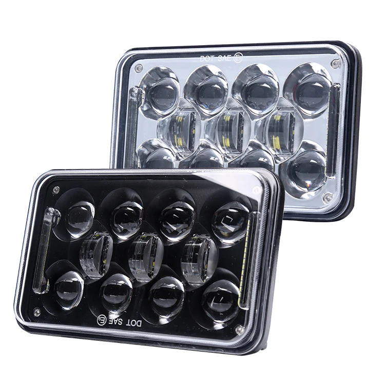 Newest 60w 4x6 5x7 square led light truck driving rectangular headlight with high low beam for Jeep Cherokee XJ
