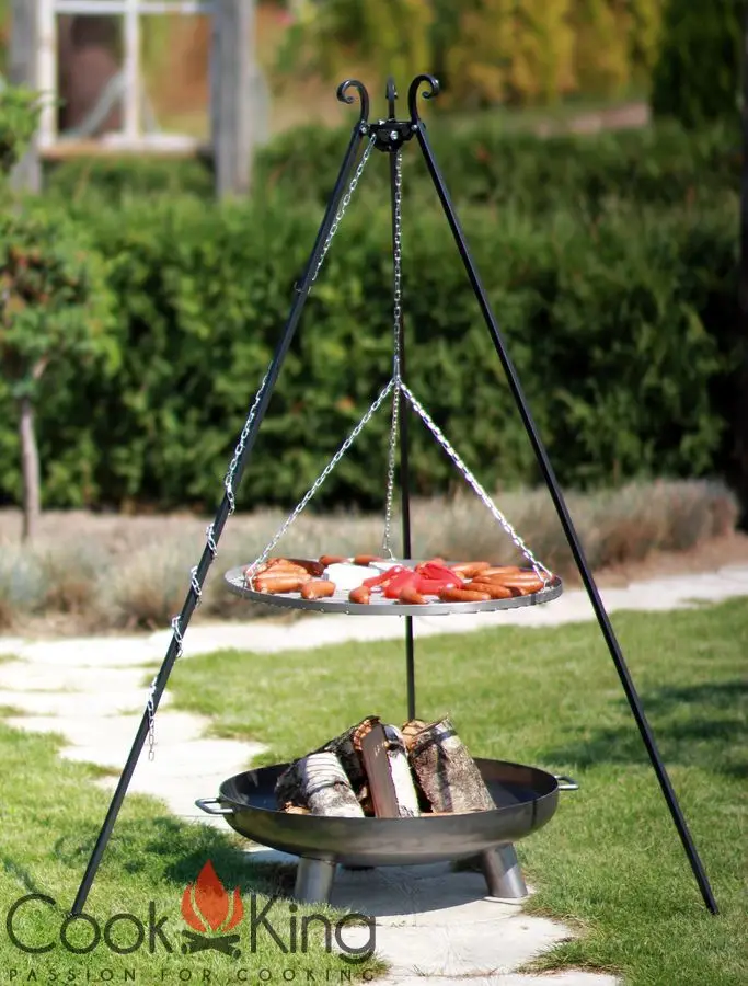 Portable Swing Charcoal Bbq Grill With Hanging Chain / Tripod Charcoal Barbecue Grill Buy