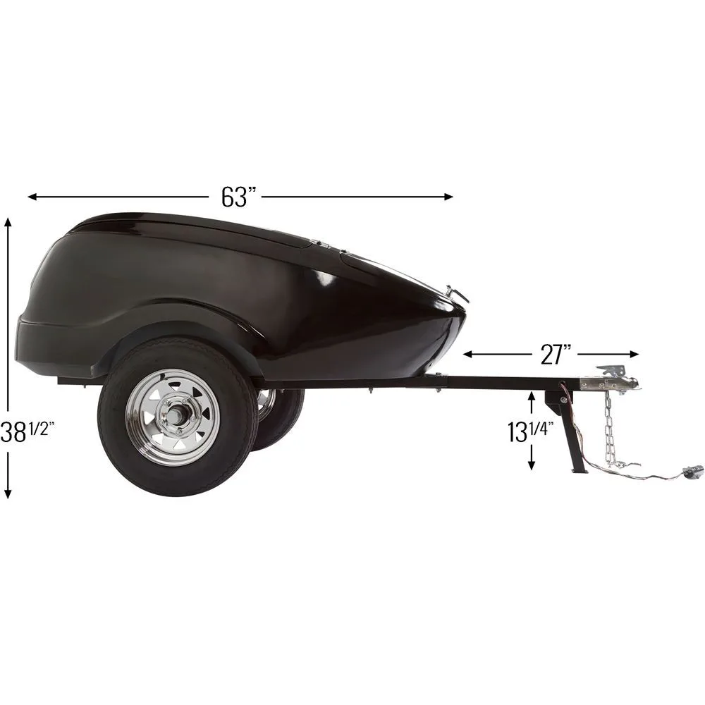 Small Covered Lightweight Utility Pull Behind Compact Luggage Trailer