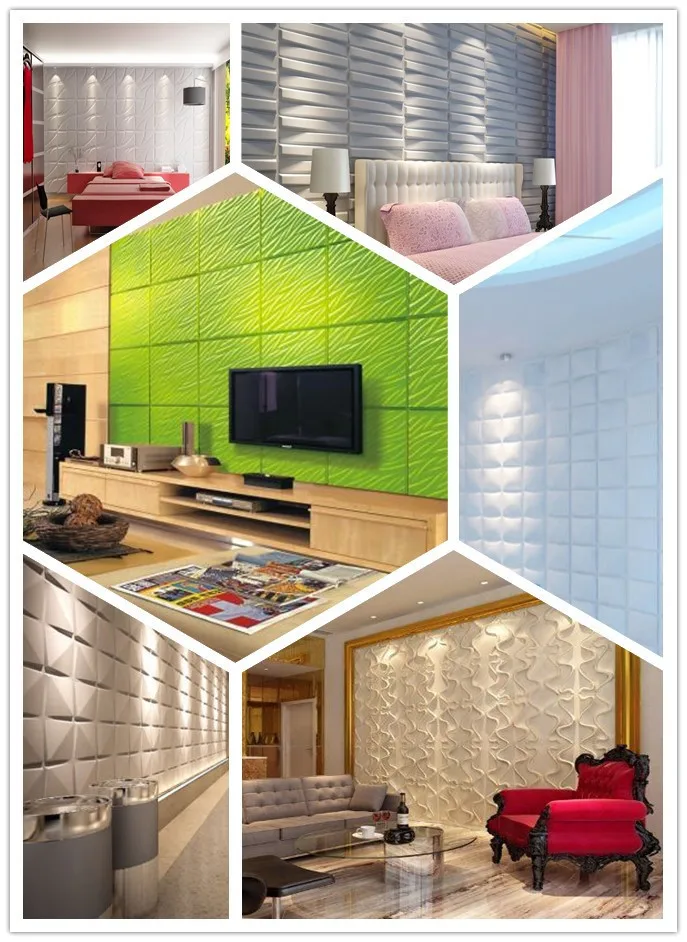 Green Product Wall Decor 3d Mural Colorful Wall Panel/ 3d Wall Panels