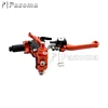 Pazoma High Quality Aluminum CNC Orange Motorcycle Adjustable Extendable Folding Brake Clutch Levers For Dirt Bike Street Bike