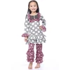 Wholesale kaiya Toddler Girls Grey Dots Ruffle Outfits custom made lolita clothing