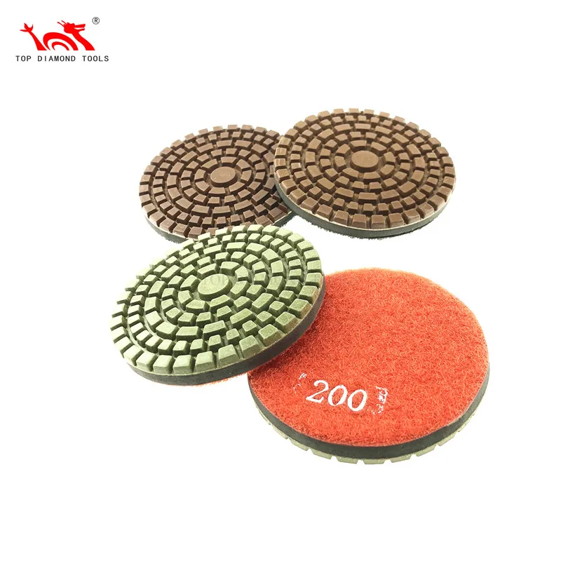 Diameter 3 inch Resin Bond Diamond Polishing Pads For Polishing Concrete Terrazzo Stone Floor With Good Gloss