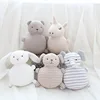 Top quality comfort appease bite toy with bell inside plush unicorn elephant bear rabbit infant baby sleeping soft toy