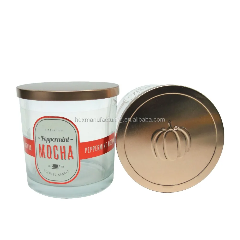 15oz Candle Glass Tumblers 2 Wick For Candles Jars With Corks Tin Lids