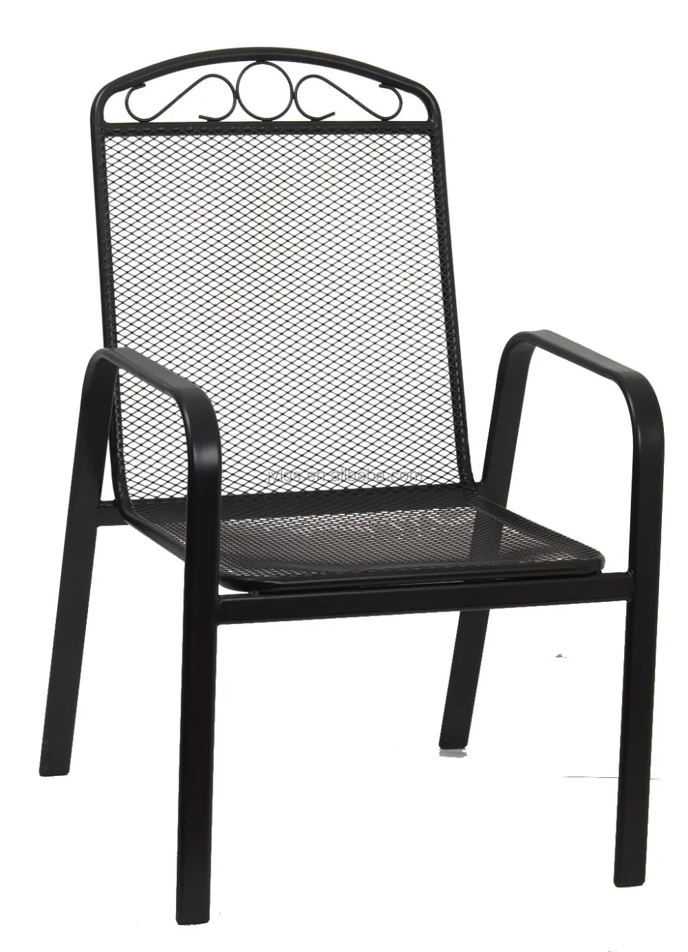 Outdoor Garden Wrought Iron Stacking Chair Aldi Metal Mesh ...