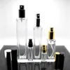30ml 50ml 100ml Rectangle Rose Gold Pump Spray Glass Perfume Bottle with Rose Gold Lid