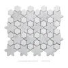 Carrara Mix White Thassos Water Jet Flower Shaped Natural Tiles And Marbles