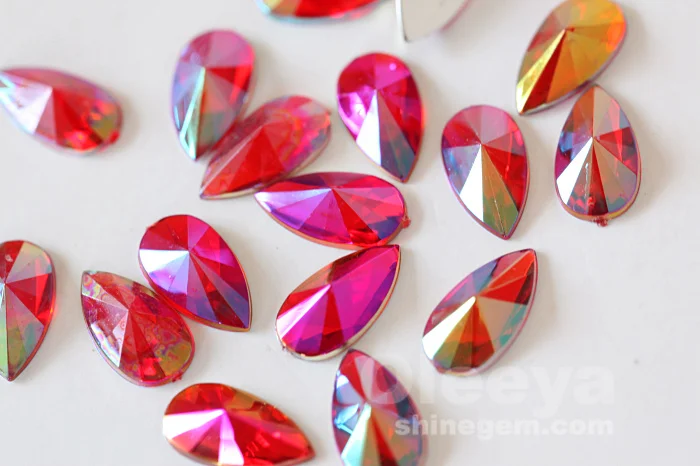 Factory Wholesale 5*10 mm Navette/ Horse Eye Acrylic Flat Back Shaped Rhinestones Stone for Face Art Decoration