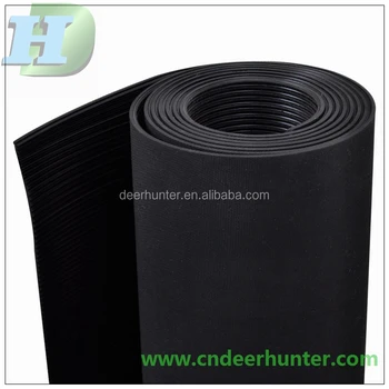 Black 1 2m 1 5m Wide Fine Ribbed Rubber Matting Flooring 3mm