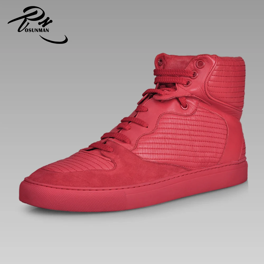 Whole Red Color Fashion Sneakers Ankle 