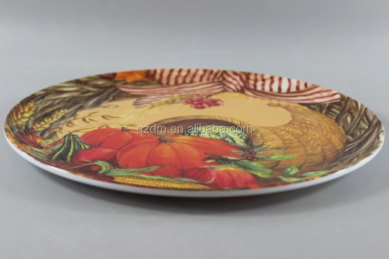 Pumpkin printing Melamine Dinner Plate Harvest festival