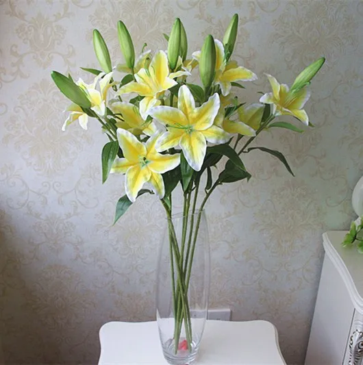 Home/wedding Decoration High Quality Silk Artificial Lily Easter Flower