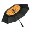 New creative semi-double fiber 8 bone self-opening umbrella Long handle large umbrella surface windproof auto open golf umbrella