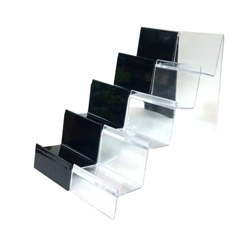 4 Tier Handbag Display Stand Black Acrylic Display Rack For Wallet