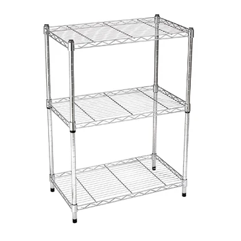 Adjule Bedroom Storage Shelving Unit 3 Tier Stainless Steel Bedroom Storage Shelving Unit
