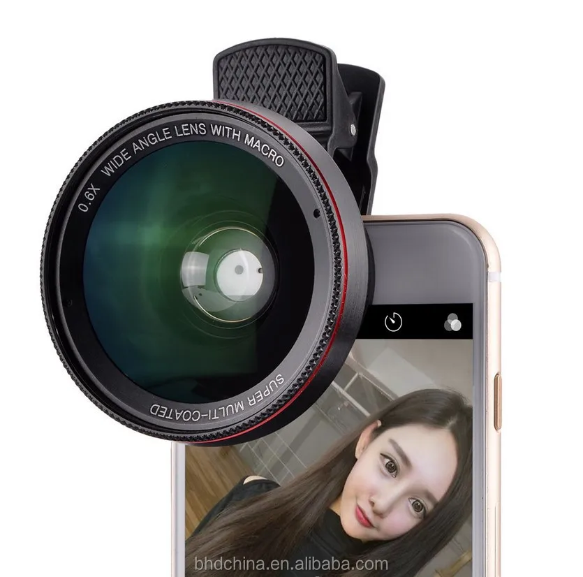 0.6x Wide Angle Lens 15x Macro Lens Universal 2 In 1 Clip On Cell Phone