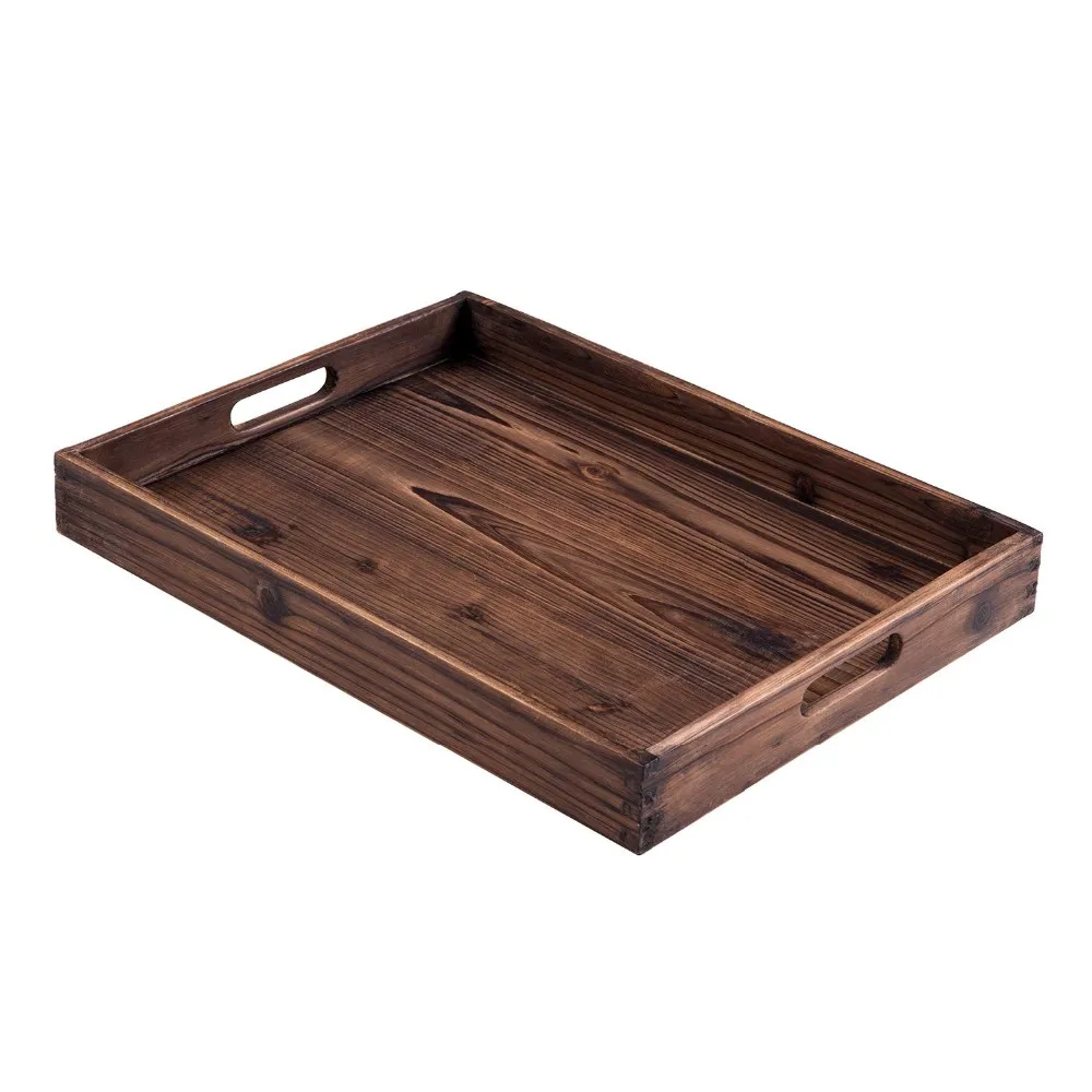 Wholesale Rustic Handmade Decorative Table Display Wood Food Tray With ...