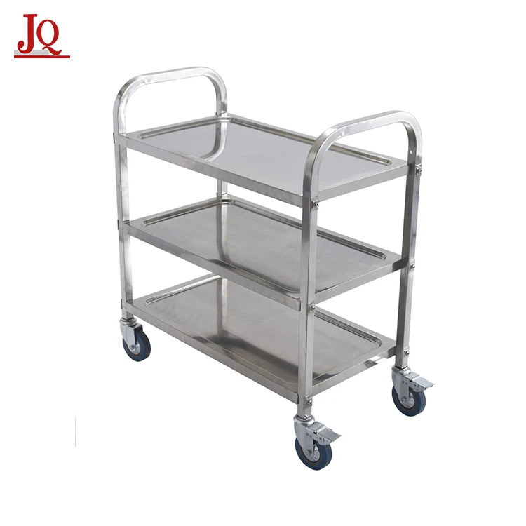 Stainless Steel Kitchen Trolley 3 Tier Restaurant Food Service Trolley
