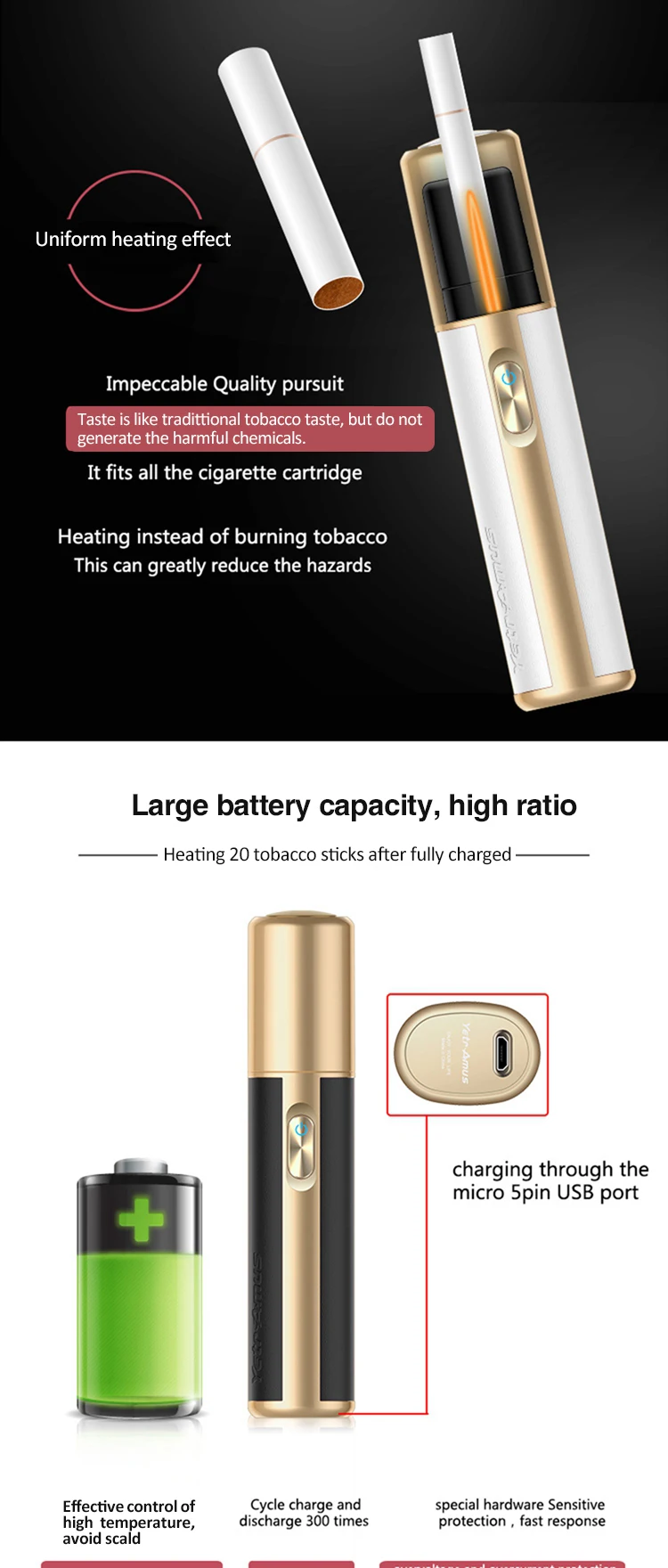 Smokeless Tobacco Heating Kit Heat Not Burn Tobacco Heater Electronic