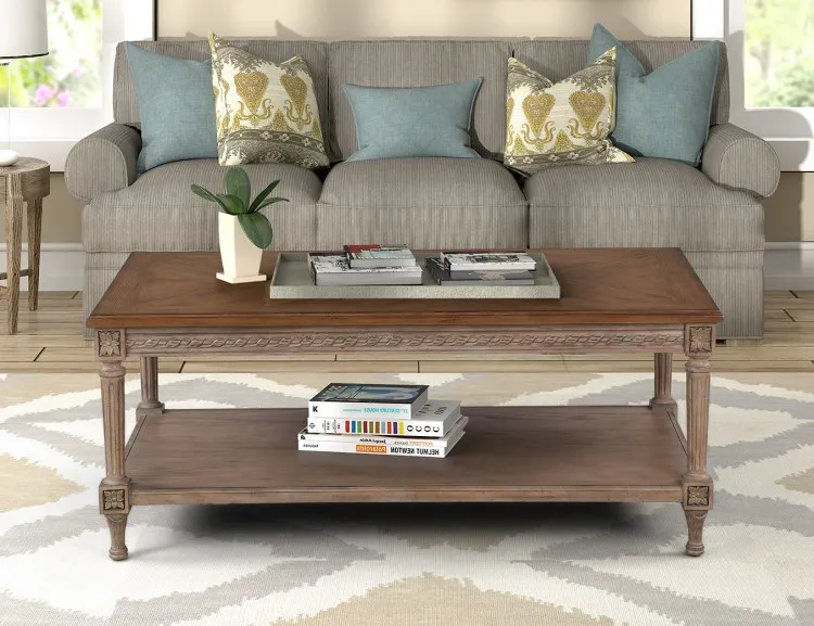 Antique Fancy Hand Carved Wood Carved Sofa Center Table Made In Vietnam