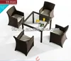 2017 New design space-saving garden rattan wicker dining set