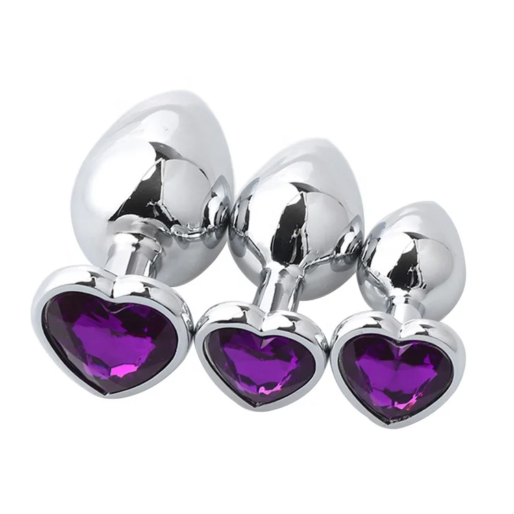 Large Size Heart Base Button Sliver Stainless Steel Butt Plug Buy 
