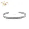 Matted surface 3 4 5 6mm wholesale message cuff jewelry bracelet bangles quotes for men