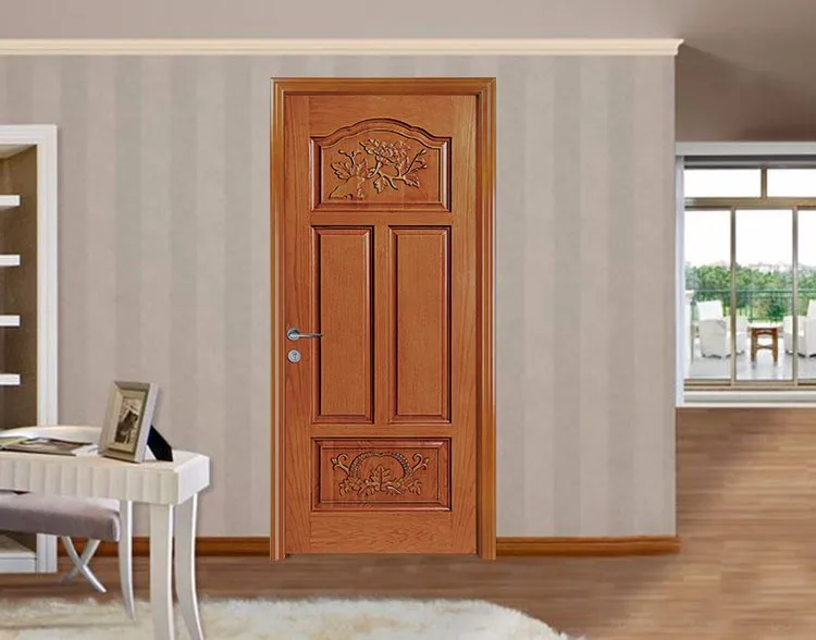 Panel De Madera Maciza En Relieve Con Flores Puertas Talladas Ignífugas