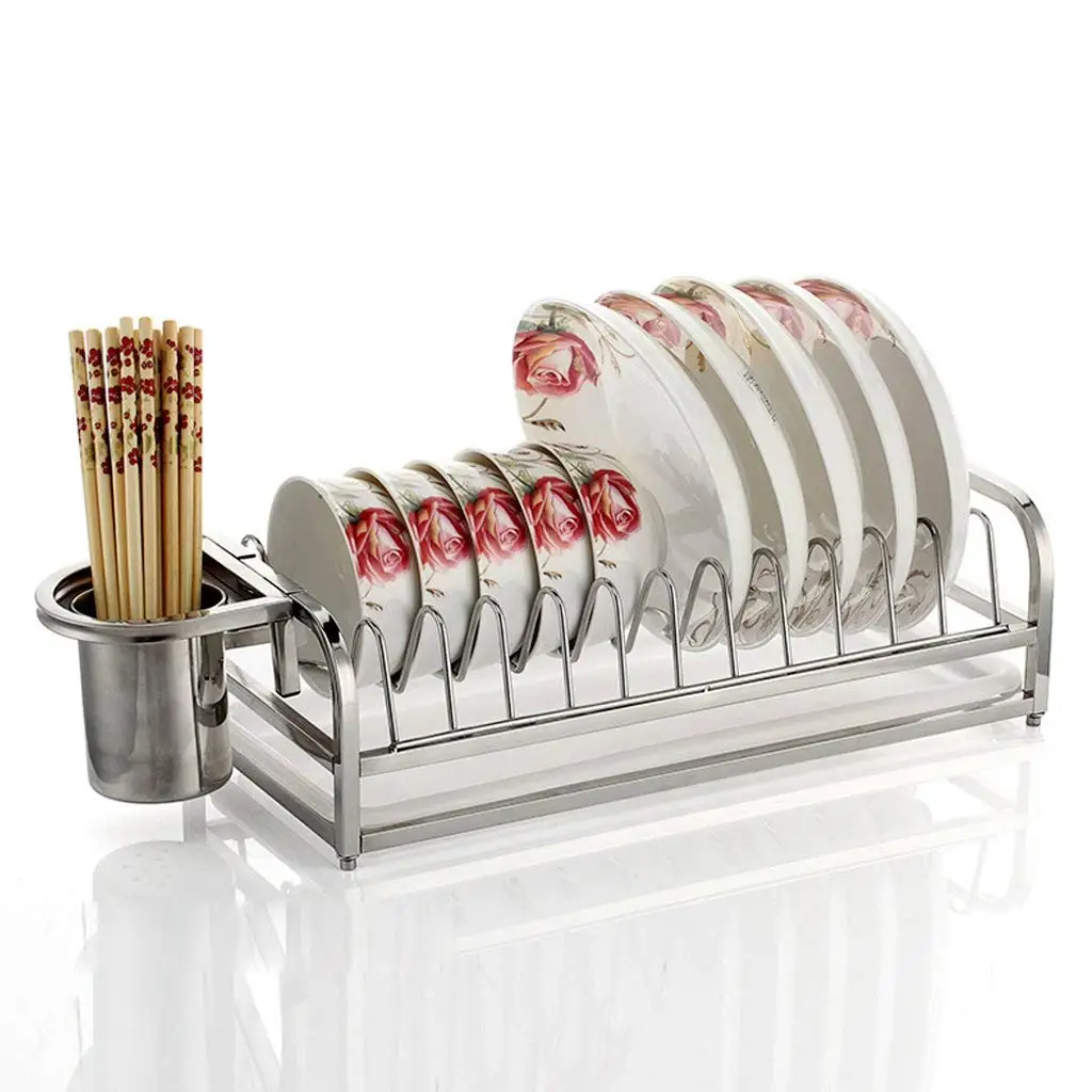 Kitchen dish rack Stainless steel kitchen plate storage rack/dish rack kitchen plate storage rack bowl storage rack/drain rack kitchen utensils storage box rack