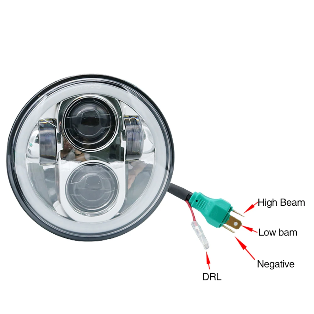 5.75 Led Headlight Halo Ring 5 3/4" Round Led For Harely Touring
