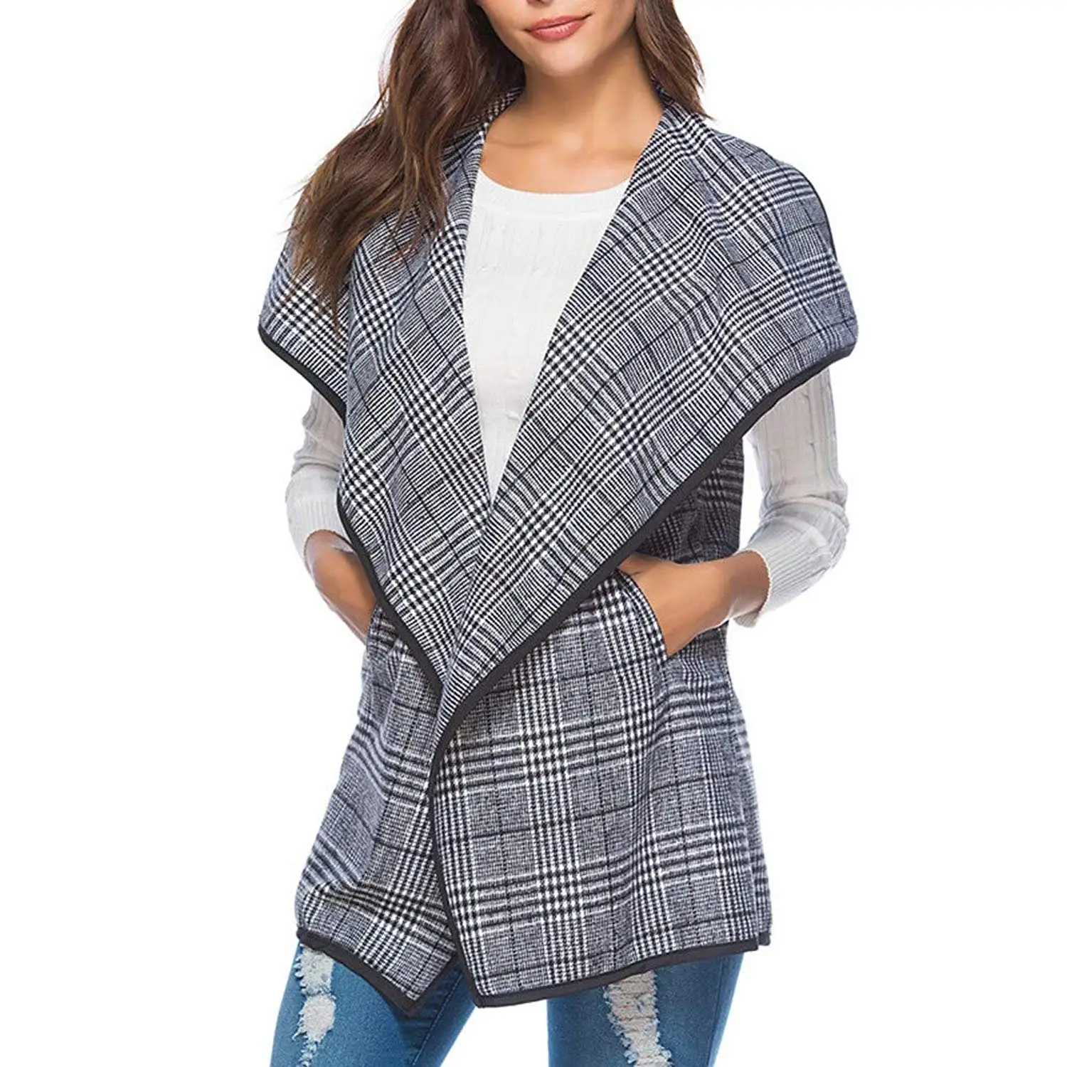draped cardigan vest