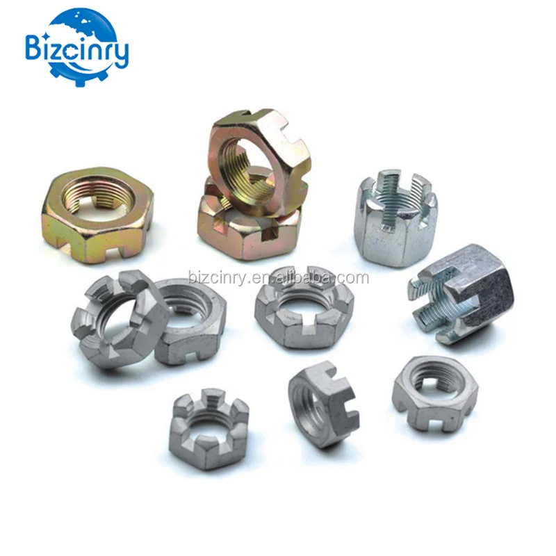 Din 935 Hex Slotted And Castle Nut With Grade 8.8 Fine Thread Zinc