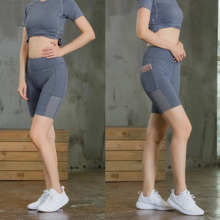 Short Yoga Microfibre Extensible Femme - Taille Haute Élastique Gym Danse Festival - S/M à L/XL