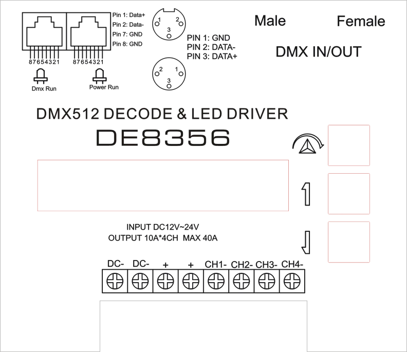 Схема декодера dmx 512