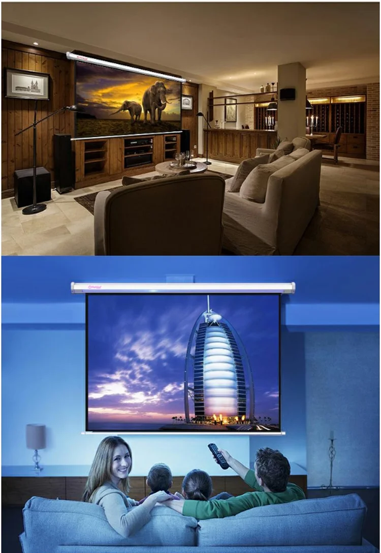 Daylight Projection Screen Big Size 300 Inch 43 Electric Motorized