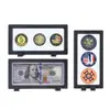 New Design Challenge Coin 3D Stand Box Double Sided Custom Floating Display Frame Black Jewelry Specimen Show Case