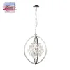 cage industrial hotel crystal led hall foyer pendant lighting