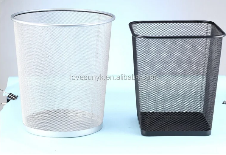 Hot Selling Office Square Metal Mesh Trash Can /waste Bin Buy Metal
