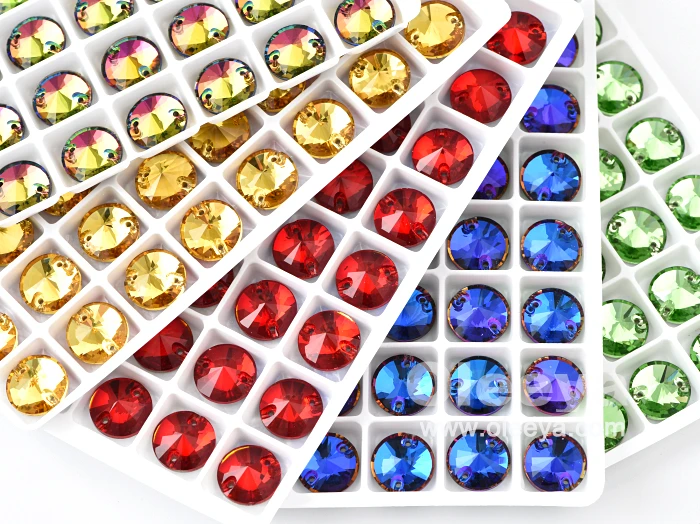 Top K9 Quality New Crystal AB Diamond Lemon Shape Flat Back Glass Strass Crystals Sew on Rhinestone Fan Woman Brooch for Gifts