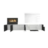 Living room furniture set with bioethanol fireplace wall unit tv finished in matt white and black gloss lacquered. Measures